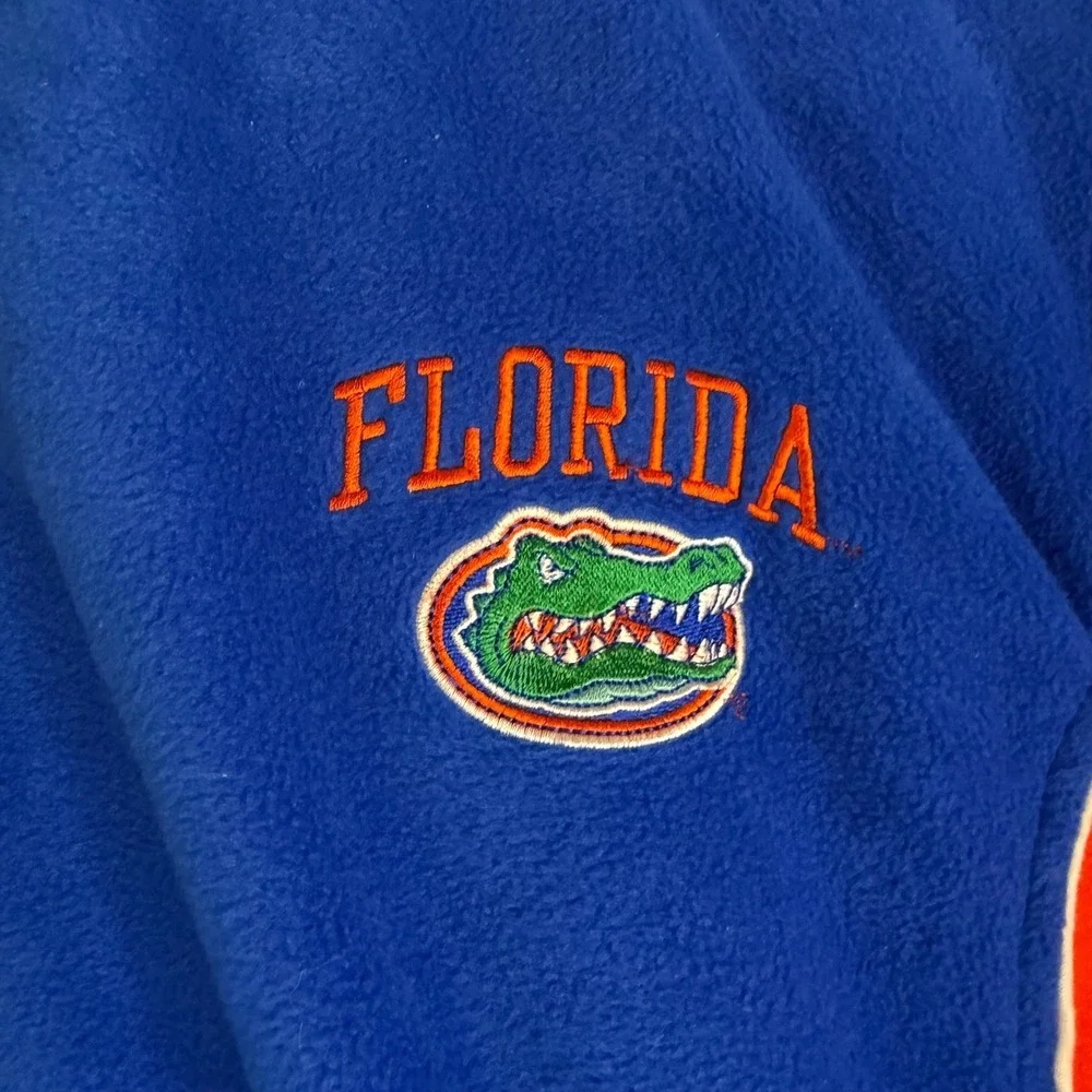 NCAA Florida Gators Fleece Quarter Zip Pullover Blue Orange Mens Large